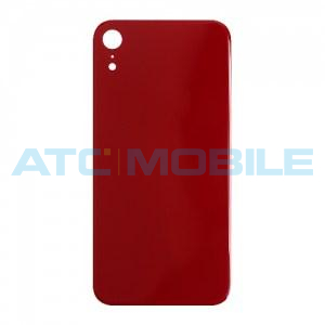 iPhone Xr zadn&iacute; kryt (sklo) červen&yacute; s logem (OEM) - EU, Big Hole