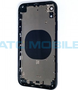 iPhone Xr zadn&iacute; kryt (sklo) s logem, r&aacute;mem čern&yacute; včetně drž&aacute;ku SIM a tlač&iacute;tek, EU verze