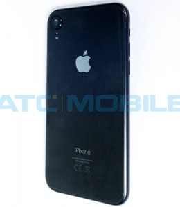 iPhone Xr zadn&iacute; kryt (sklo) s logem, r&aacute;mem čern&yacute; včetně drž&aacute;ku SIM a tlač&iacute;tek, EU verze