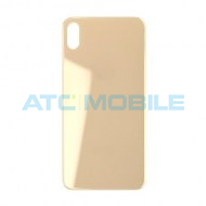 iPhone Xs Max zadn&iacute; kryt (sklo) zlat&yacute; s logem (Premium) - EU
