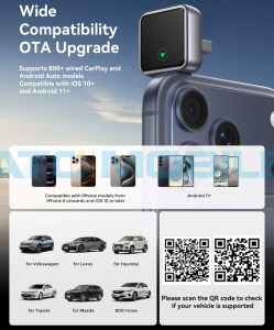 Bezdr&aacute;tov&yacute; adapt&eacute;r JOYROOM Apple CarPlay & Android Auto (Plug & Play) 