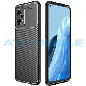 Shockproof Carbon Fiber kryt Realme 9 Pro+ (RMX3392) čern&yacute;