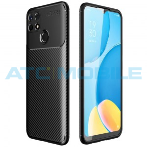 Shockproof Carbon Fiber kryt Realme Narzo 30A čern&yacute;