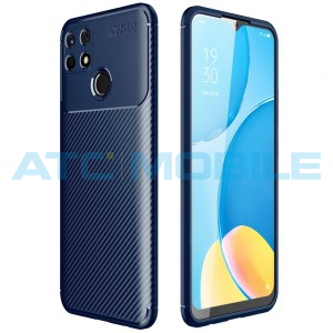 Shockproof Carbon Fiber kryt Realme Narzo 30A modr&yacute;