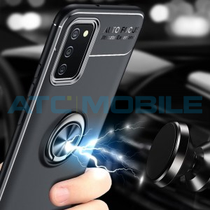 Ochrann&yacute; kryt Samsung Galaxy A02s (SM-A025) s koužkem čern&yacute;/modr&yacute;