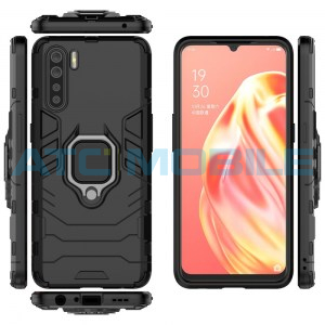 Shockproof kryt Oppo A91 čern&yacute; s kroužkem 