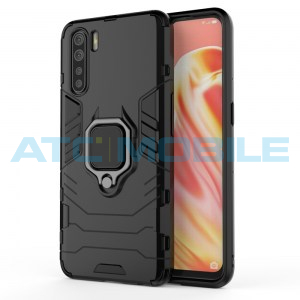 Shockproof kryt Oppo A91 čern&yacute; s kroužkem 
