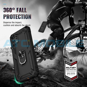Shockproof kryt Samsung Galaxy A13 4G (SM-A135) čern&yacute; s kroužkem