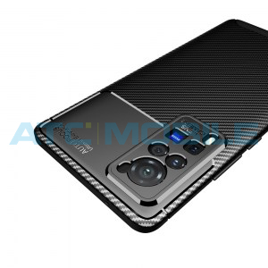 Shockproof Carbon Fiber kryt Vivo X60 Pro čern&yacute;