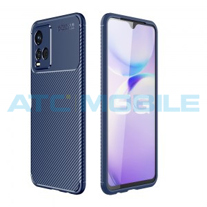 Shockproof Carbon Fiber kryt Vivo Y21 modr&yacute;