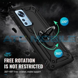 Shockproof kryt Xiaomi 12 Pro čern&yacute; s kroužkem