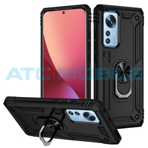 Shockproof kryt Xiaomi 12 Pro čern&yacute; s kroužkem