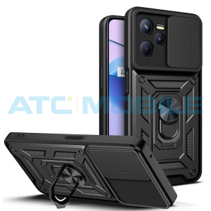 Shockproof Camera Sliding kryt Realme C35 (RMX3511) s uzavřen&iacute;m kamery čern&yacute;