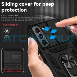 Shockproof Camera Sliding kryt Samsung Galaxy S22+ 5G (SM-S906B) s uzavřen&iacute;m kamery čern&yacute;