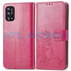 Pouzdro Book Doogee N40 Pro Four-leaf Texture otev&iacute;rac&iacute; magenta