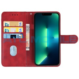 Pouzdro Book iPhone 14 Pro Max otev&iacute;rac&iacute; červen&eacute;