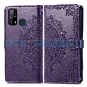 Pouzdro Book Oukitel C23 Pro Mandala Flower Texture otev&iacute;rac&iacute; fialov&eacute;