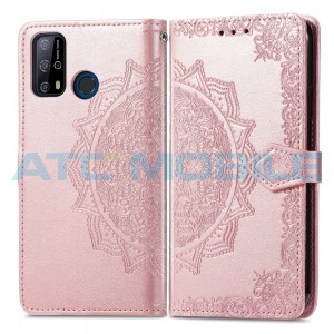 Pouzdro Book Oukitel C23 Pro Mandala Flower Texture otev&iacute;rac&iacute; Rose Gold