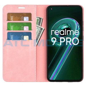 Pouzdro Magnetic Book Realme 9 Pro (RMX3472) Retro-Skin otev&iacute;rac&iacute; růžov&eacute;