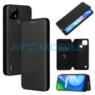 Pouzdro Magnetic Case Realme C21 Carbon Fiber čern&eacute;