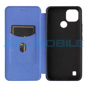 Pouzdro Magnetic Case Realme C21 Carbon Fiber modr&eacute;