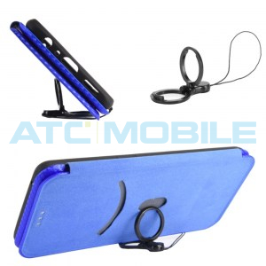 Pouzdro Magnetic Case Realme C21 Carbon Fiber modr&eacute;