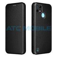 Pouzdro Magnetic Case Realme C21-Y, C25-Y Carbon Fiber čern&eacute;