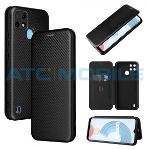 Pouzdro Magnetic Case Realme C21-Y (RMX3263), C25-Y (RMX3269) Carbon Fiber čern&eacute;