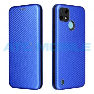Pouzdro Magnetic Case Realme C21-Y (RMX3263), C25-Y (RMX3269) Carbon Fiber modr&eacute;