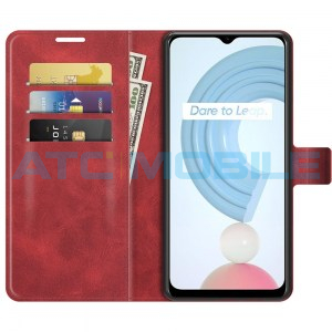 Pouzdro Book Realme C21-Y (RMX3263), C25-Y (RMX3269) Retro Calf Texture červen&eacute;
