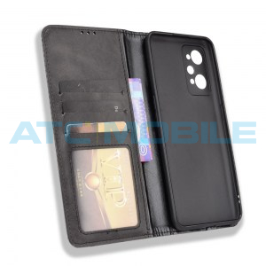 Pouzdro Magnetic Book Realme GT Neo 2 (RMX3370) Retro Texture otev&iacute;rac&iacute; čern&eacute;