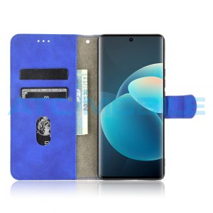 Pouzdro Book Vivo X60 Pro, X60 5G Solid Skin otev&iacute;rac&iacute; modr&eacute;