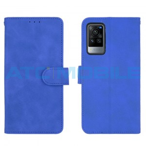 Pouzdro Book Vivo X60 Pro, X60 5G Solid Skin otev&iacute;rac&iacute; modr&eacute;