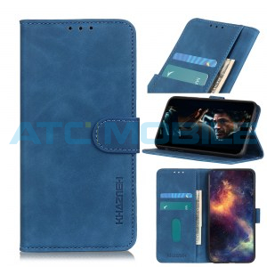 Pouzdro Book Xiaomi Redmi Note 10 Retro Texture otev&iacute;rac&iacute; modr&eacute;
