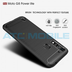 Carbon Fiber Case Motorola Moto G8 Power Lite (XT2055-1) čern&yacute;