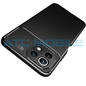 Shockproof Carbon Fiber kryt Xiaomi Mi 11 Lite čern&yacute;