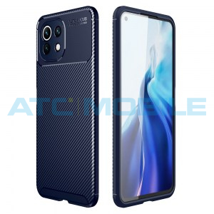 Shockproof Carbon Fiber kryt Xiaomi Mi 11 Lite modr&yacute;