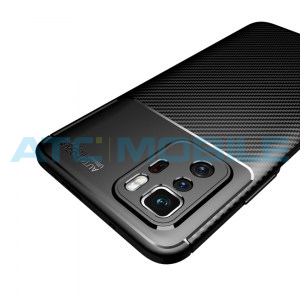 Shockproof Carbon Fiber kryt Xiaomi Redmi Note 10 Pro 5G čern&yacute;