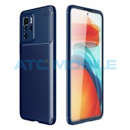 Shockproof Carbon Fiber kryt Xiaomi Redmi Note 10 Pro 5G modr&yacute;
