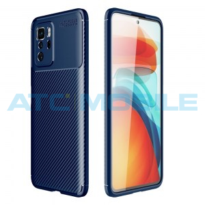 Shockproof Carbon Fiber kryt Xiaomi Redmi Note 10 Pro 5G modr&yacute;
