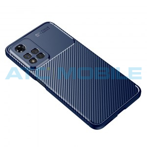 Shockproof Carbon Fiber kryt Xiaomi Redmi Note 11 Pro modr&yacute;