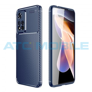 Shockproof Carbon Fiber kryt Xiaomi Redmi Note 11 Pro modr&yacute;