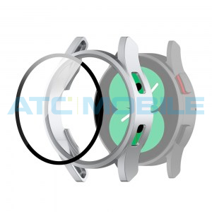 Předn&iacute; ochrann&yacute; kryt Samsung Galaxy Watch 4 (44mm) včetně ochrann&eacute;ho skla stř&iacute;brn&yacute;