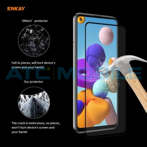 Sklo ENKAY Full-Cover Samsung Galaxy A21s (SM-A217) 2,5D, pln&eacute; kryt&iacute; 