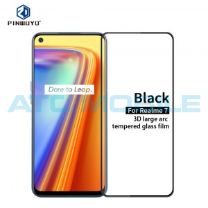Tvrzen&eacute; sklo 3D PINWUYO Realme 7 čern&eacute;
