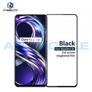 Tvrzen&eacute; sklo PINWUYO Realme 8i (RMX3151) čern&eacute;, 2,5D