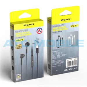 Sluch&aacute;tka AWEI PC-7T s USB-C mikrofonem b&iacute;l&aacute;