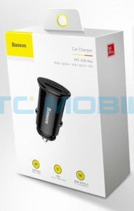 Autonab&iacute;ječka Baseus Circular 30W čern&aacute; (USB-A, USB-C, QC 3.0)