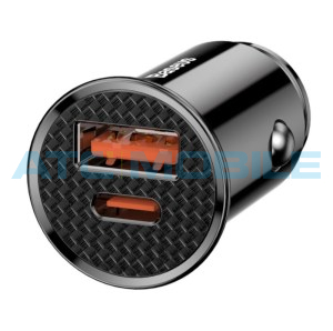 Autonab&iacute;ječka Baseus Circular 30W čern&aacute; (USB-A, USB-C, QC 3.0)