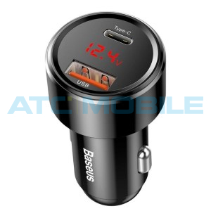 Autonab&iacute;ječka Baseus Magic Car Charger 45W čern&aacute; (QC 4.0, PD 3.0 1x USB, 1x USB-C)